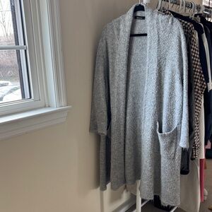 Olivaceous Light Gray Knit Cardigan